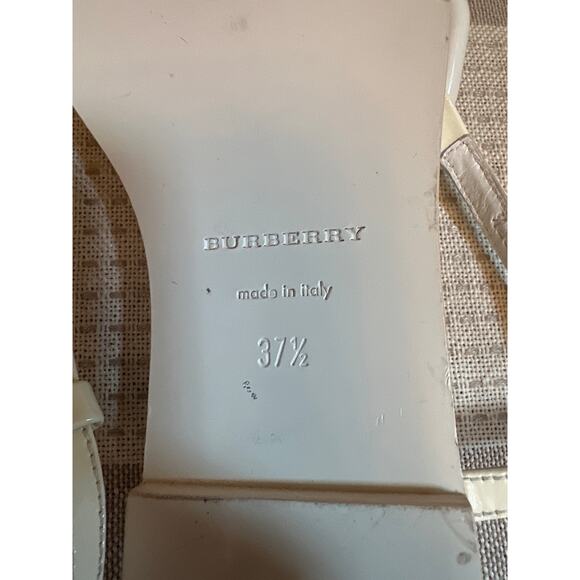 Burberry White Patent Leather Thong Slingback Sandals Size 37 & 37.5/ US 7.5 - Picture 3 of 6